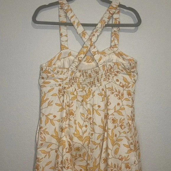 Anthropologie Maeve Womens Sweetheart Mini Floral Dress Orange And White Small - Picture 6 of 13